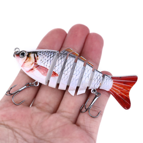 1pcs/Winter fishing gear Bionic Multi-section Swim hard bait10cm/15.5g Artificial Wobbler Rotating Trolling pike carp crank lure