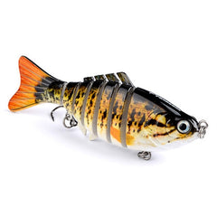 1pcs/Winter fishing gear Bionic Multi-section Swim hard bait10cm/15.5g Artificial Wobbler Rotating Trolling pike carp crank lure