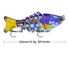 1pcs/Winter fishing gear Bionic Multi-section Swim hard bait10cm/15.5g Artificial Wobbler Rotating Trolling pike carp crank lure