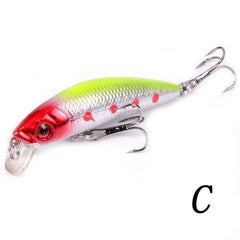 Aorace Minnow Lure de pesca 70mm 8g Eyes 3D Crankbait Wobbler Artificial Plástico Rígido Isca De Pesca Equipamento