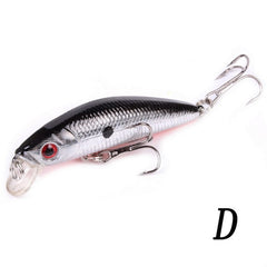 Aorace Minnow Lure de pesca 70mm 8g Eyes 3D Crankbait Wobbler Artificial Plástico Rígido Isca De Pesca Equipamento