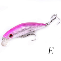 Aorace Minnow Lure de pesca 70mm 8g Eyes 3D Crankbait Wobbler Artificial Plástico Rígido Isca De Pesca Equipamento