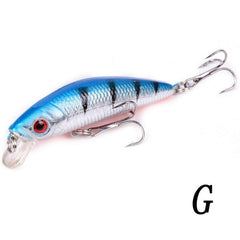 Aorace Minnow Lure de pesca 70mm 8g Eyes 3D Crankbait Wobbler Artificial Plástico Rígido Isca De Pesca Equipamento