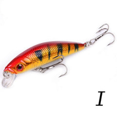 Aorace Minnow Lure de pesca 70mm 8g Eyes 3D Crankbait Wobbler Artificial Plástico Rígido Isca De Pesca Equipamento