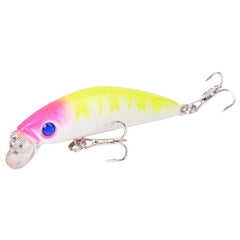 Aorace Minnow Lure de pesca 70mm 8g Eyes 3D Crankbait Wobbler Artificial Plástico Rígido Isca De Pesca Equipamento