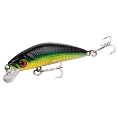 Aorace Minnow Lure de pesca 70mm 8g Eyes 3D Crankbait Wobbler Artificial Plástico Rígido Isca De Pesca Equipamento