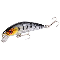 Aorace Minnow Lure de pesca 70mm 8g Eyes 3D Crankbait Wobbler Artificial Plástico Rígido Isca De Pesca Equipamento