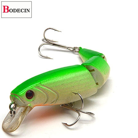 Multi Seção Mar Bass Hard Pesca Isca 3D Eyes de Peixe 1 Pcs Crankbaits Minnow Falso Artificial Isca Terno Para Pesca Carpa Tackle