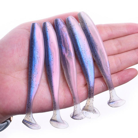 Proleurre shad worm isca macia 95mm 75mm 50mm t cauda jigging wobblers pesca lure tackle baixo pique swimbait de silicone aritificial