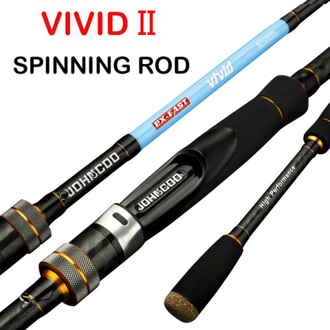 Vívido UL / L L / ml Haste sólida da haste sólida 2,1m 1,92m Roda rápida Ação de carbono da Ação rápida para a luz Jigging Pesca vara Perch