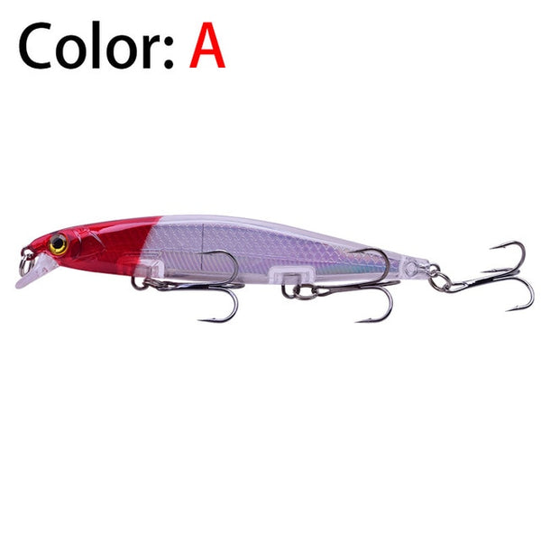 1 pcs laser minnow hard pesca isca 11 cm 13.8g isca artificial afundando lentamente olhos 3d wobbler tackle para pike baixo carpa swimbait