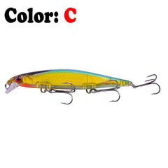 1 pcs laser minnow hard pesca isca 11 cm 13.8g isca artificial afundando lentamente olhos 3d wobbler tackle para pike baixo carpa swimbait