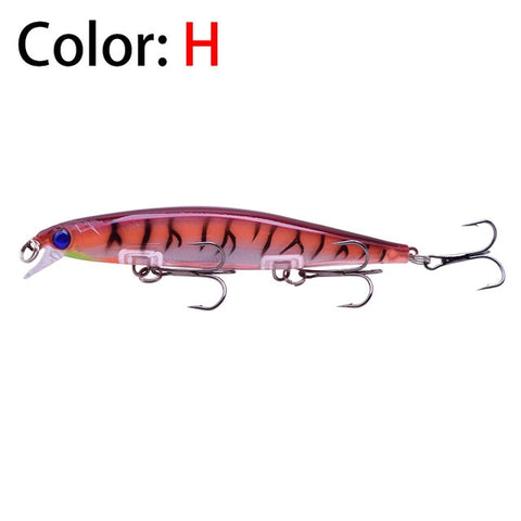 1 pcs laser minnow hard pesca isca 11 cm 13.8g isca artificial afundando lentamente olhos 3d wobbler tackle para pike baixo carpa swimbait