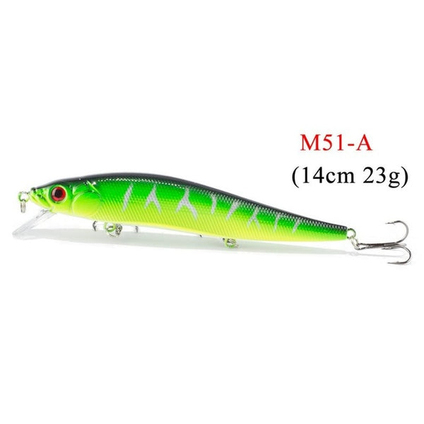 1PCS/lot 14 cm 23.7 g Fishing Lure Minnow Hard Bait with 3 Fishing Hooks Fishing Tackle Lure 3D Eyes Free Shipping