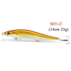 1PCS/lot 14 cm 23.7 g Fishing Lure Minnow Hard Bait with 3 Fishing Hooks Fishing Tackle Lure 3D Eyes Free Shipping