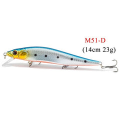 1PCS/lot 14 cm 23.7 g Fishing Lure Minnow Hard Bait with 3 Fishing Hooks Fishing Tackle Lure 3D Eyes Free Shipping