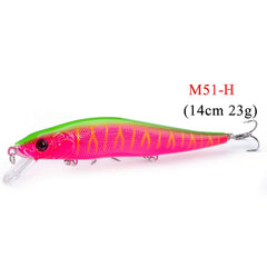 1PCS/lot 14 cm 23.7 g Fishing Lure Minnow Hard Bait with 3 Fishing Hooks Fishing Tackle Lure 3D Eyes Free Shipping