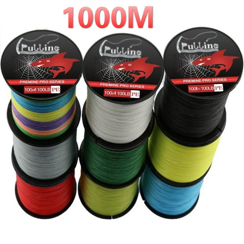 Linha de pesca da marca de puxagem 1000m PE Multifilament Linha de Peixe Trançado 4 Fios 10LB-100LB Corda de Pesca Pesca Pesca