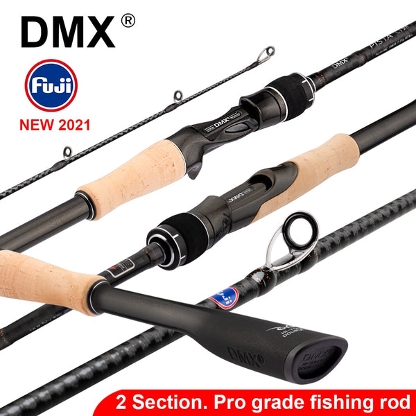 DMX Pista 2 Seção Fuji Guia de Fuji Haste de Pesca Girando Casting Haste 7-42G 1.98 2.10. 2,24m Baitcasting ml M MH haste de pesca