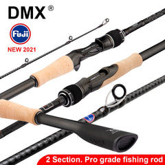 DMX Pista 2 Seção Fuji Guia de Fuji Haste de Pesca Girando Casting Haste 7-42G 1.98 2.10. 2,24m Baitcasting ml M MH haste de pesca