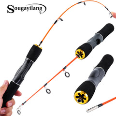 Sougayilang ultraleight inverno camarão gelo vara de pesca portátil haste de pesca de inverno girando fundição gelo inverno pólo pólo tackle